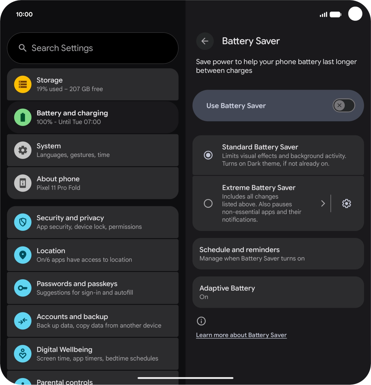 Press the required setting. Press the required setting.