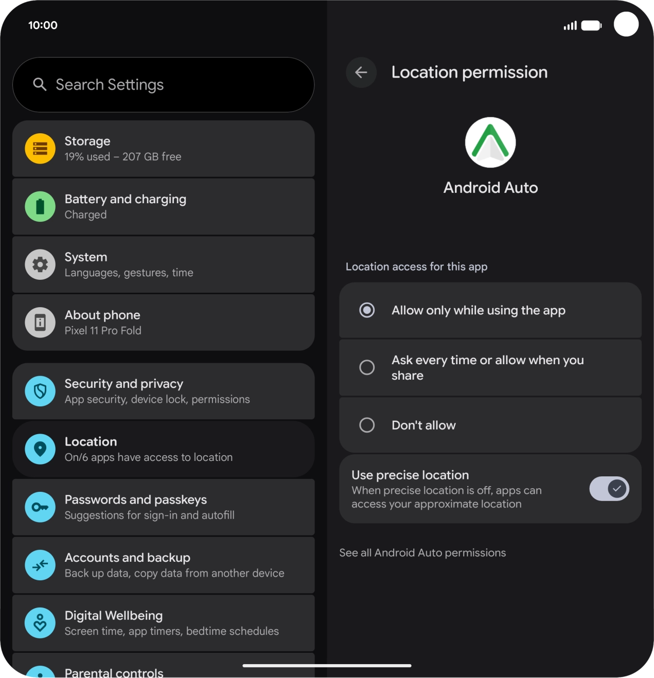 Press the required setting. Press the required setting.