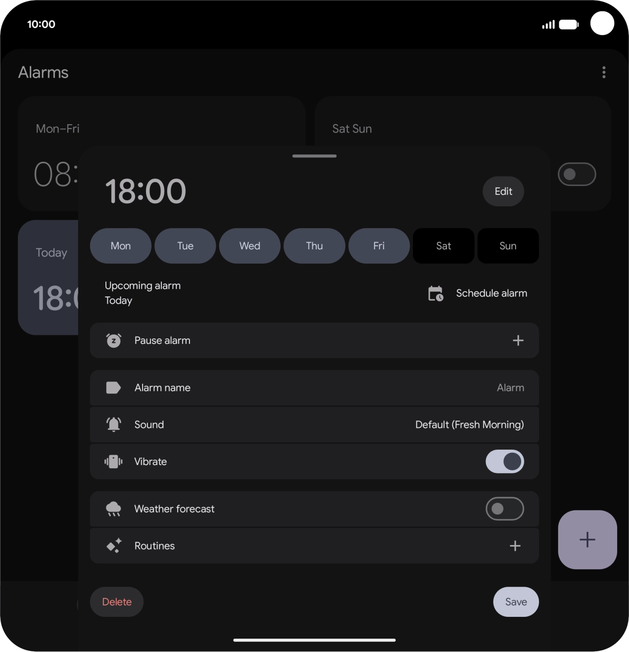 Press Sound and follow the instructions on the screen to select the required alarm tone.