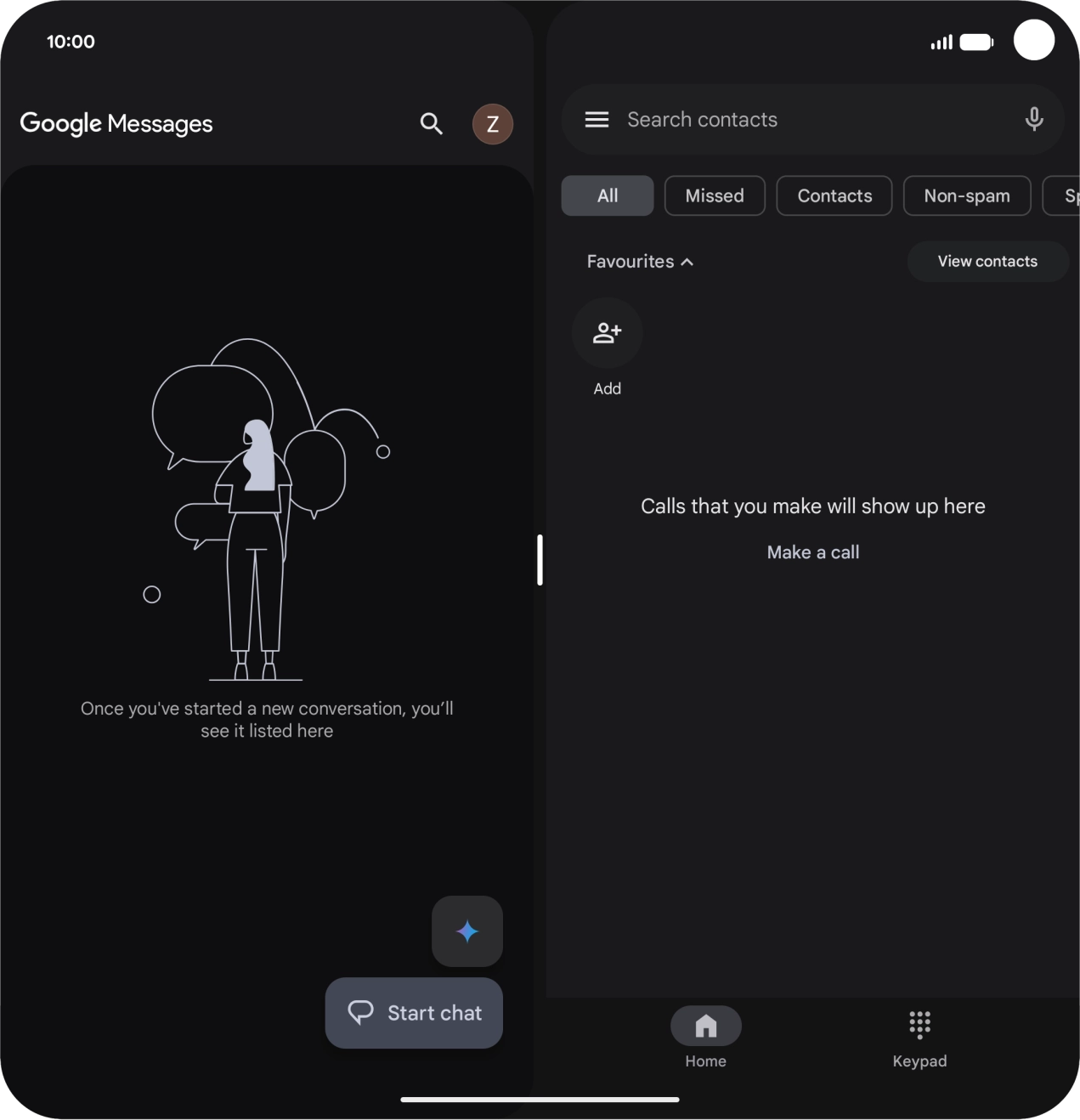 The applications are now shown in split screen view and you can use both applications at the same time. The applications are now shown in split screen view and you can use both applications at the same time.
