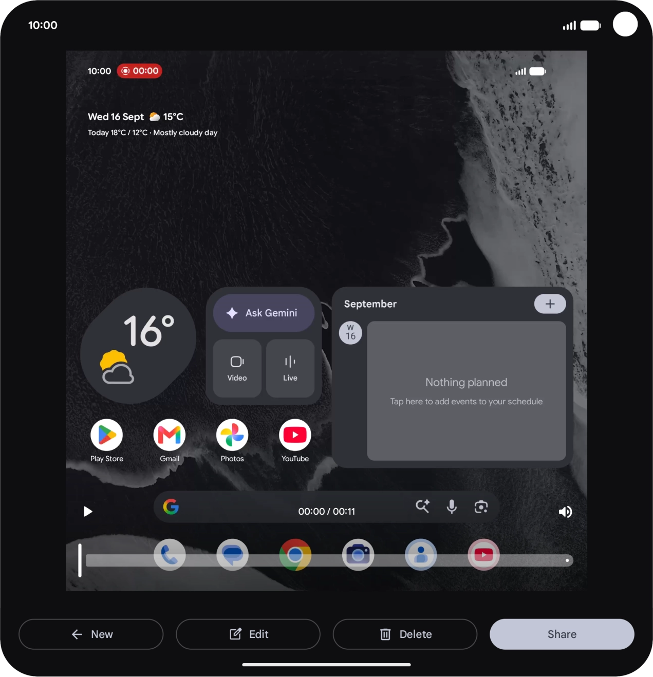 Slide your finger upwards starting from the bottom of the screen to return to the home screen.