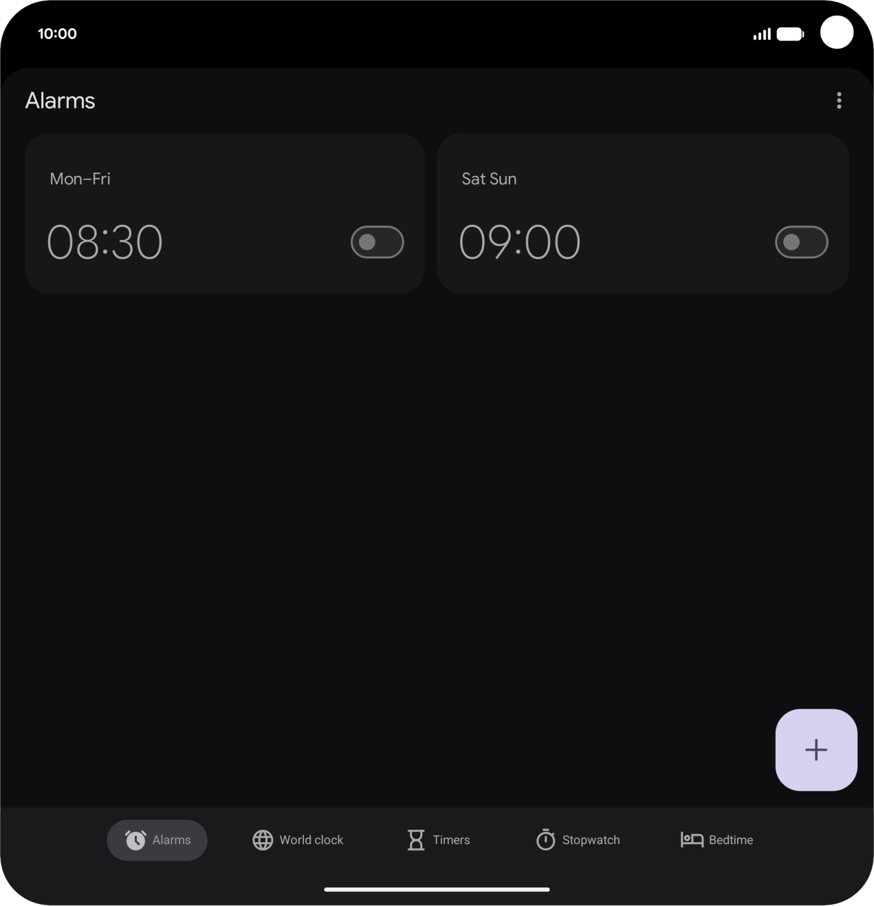 Press Alarms.
