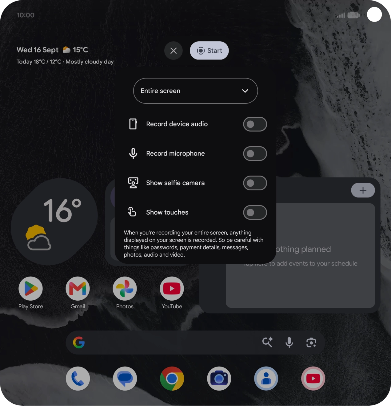 Follow the instructions on the screen to select the required settings.