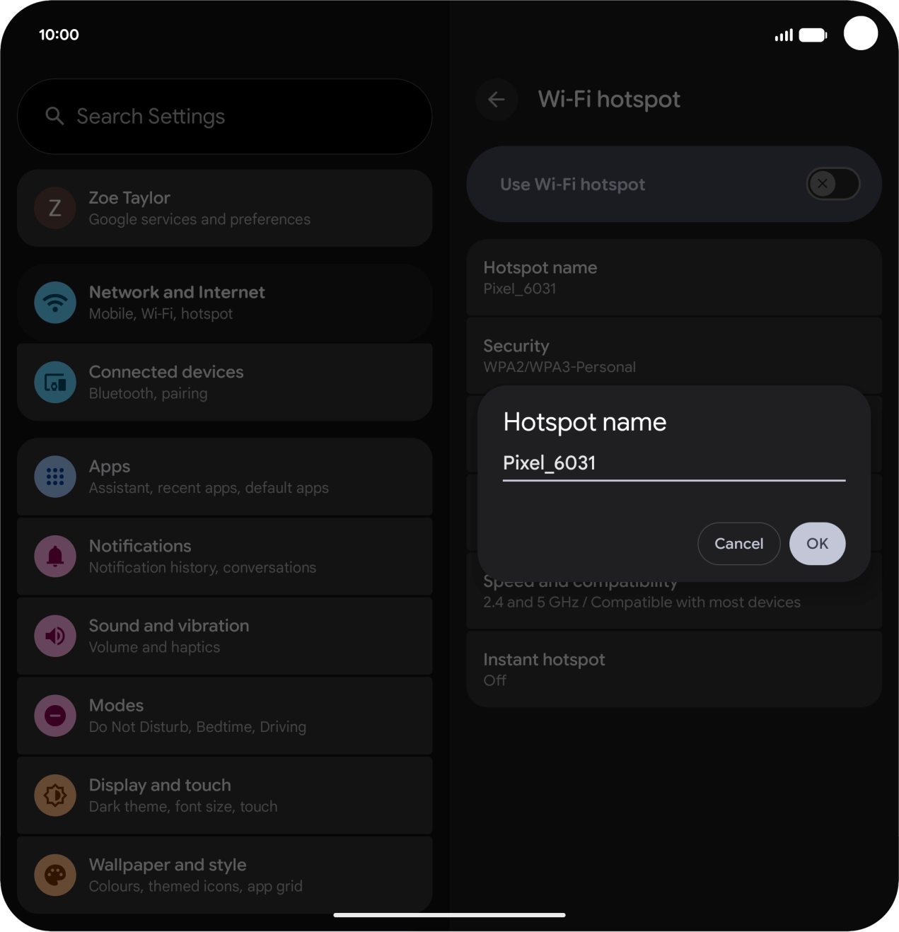 Key in the required WiFi hotspot name and press OK. Key in the required WiFi hotspot name and press OK.