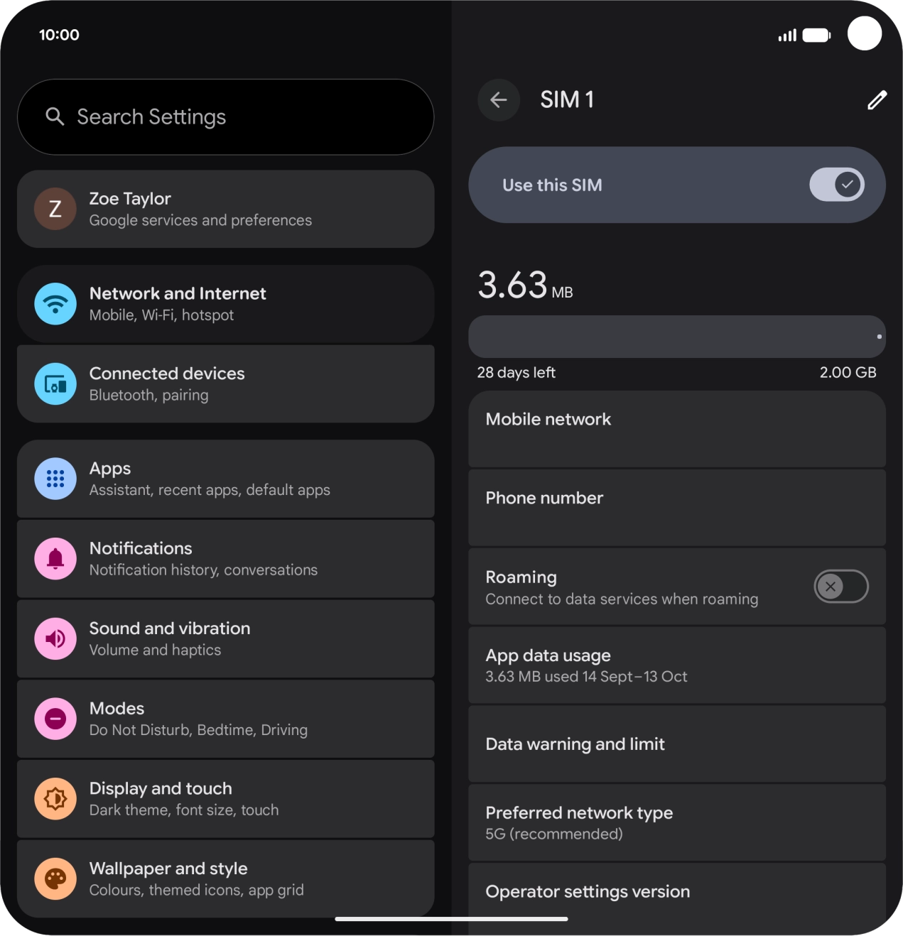 The total data usage is displayed.