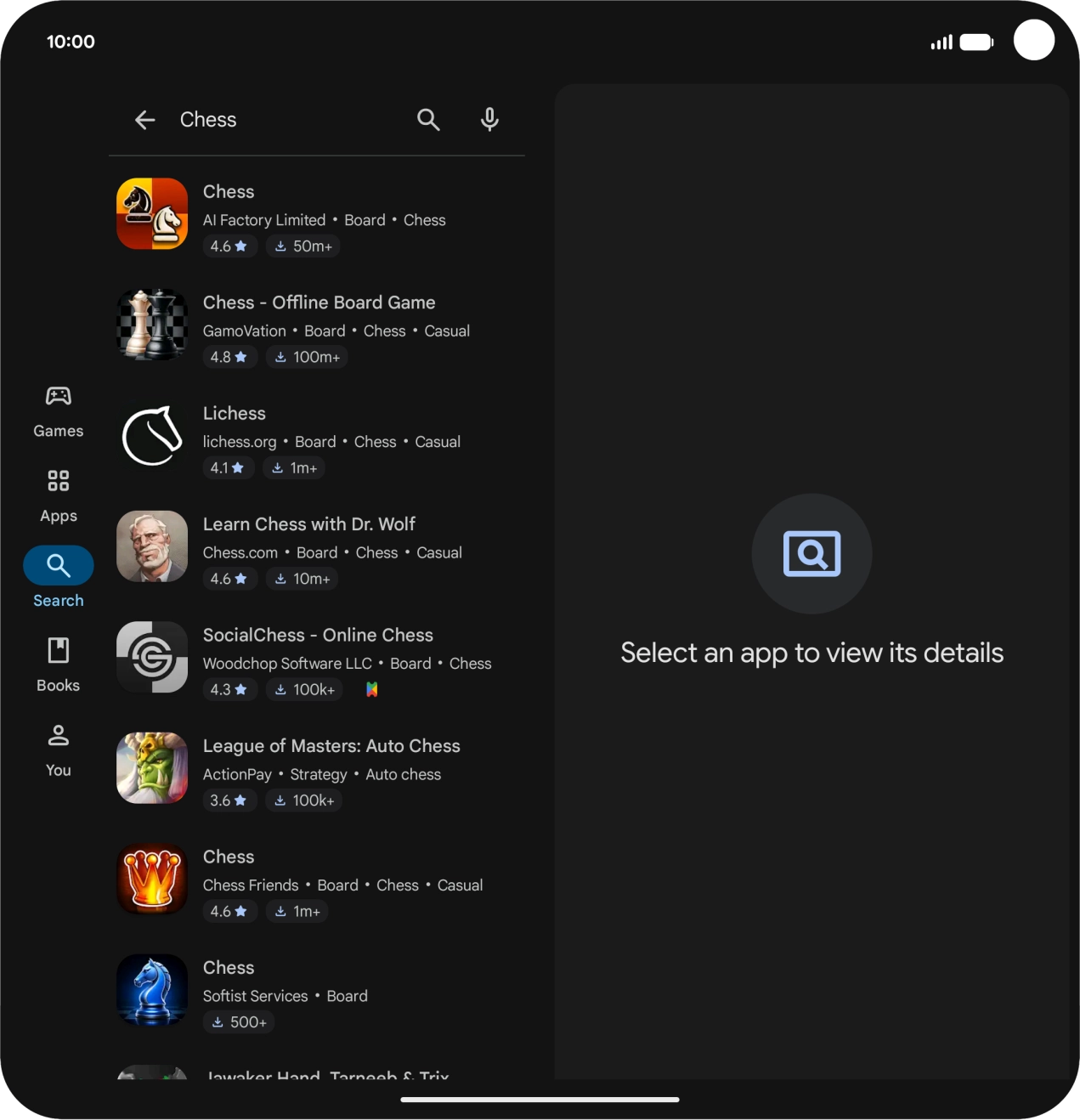 Press the required app. Press the required app.