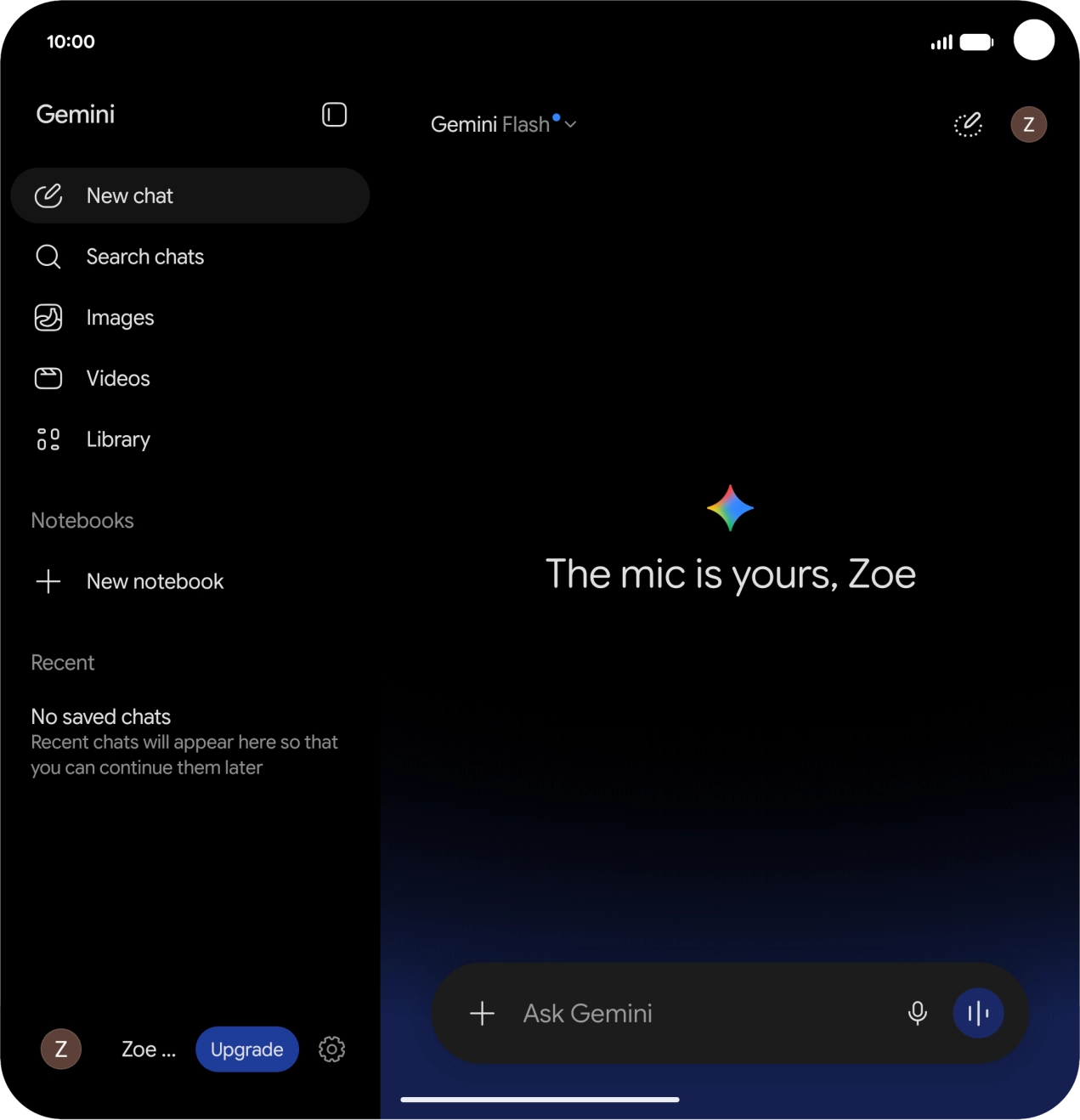 Press the profile icon.