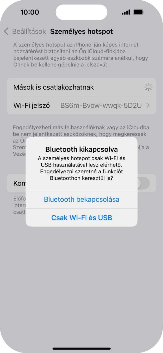 Amennyiben be van kapcsolva a Wi-Fi, válaszd a Csak Wi-Fi és USB lehetőséget.