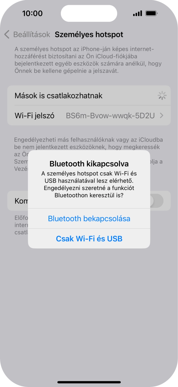 Amennyiben be van kapcsolva a Wi-Fi, válaszd a Csak Wi-Fi és USB lehetőséget.