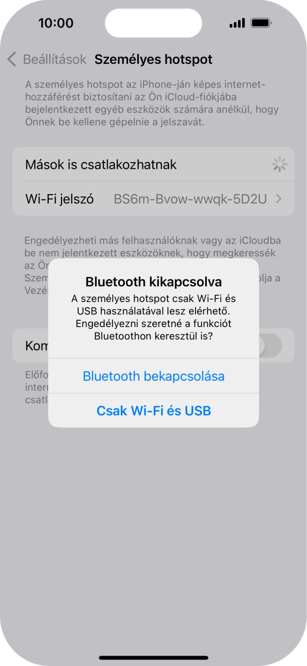 Amennyiben be van kapcsolva a Wi-Fi, válaszd a Csak Wi-Fi és USB lehetőséget. Amennyiben be van kapcsolva a Wi-Fi, válaszd a Csak Wi-Fi és USB lehetőséget.
