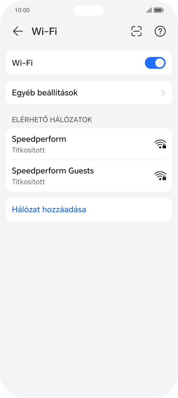 Válaszd ki a kívánt Wi-Fi hálózatot. Válaszd ki a kívánt Wi-Fi hálózatot.