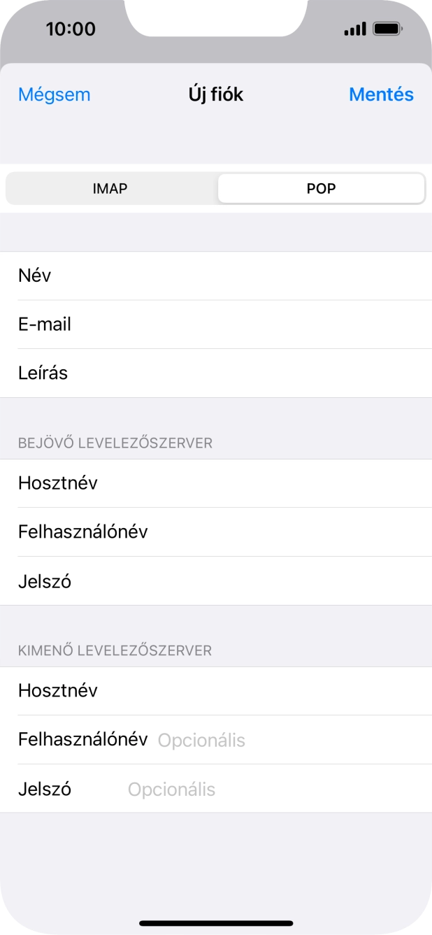 Kattints a Felhasználónév mezőre, és írd be az e-mail-fiókodhoz tartozó felhasználónevet.
