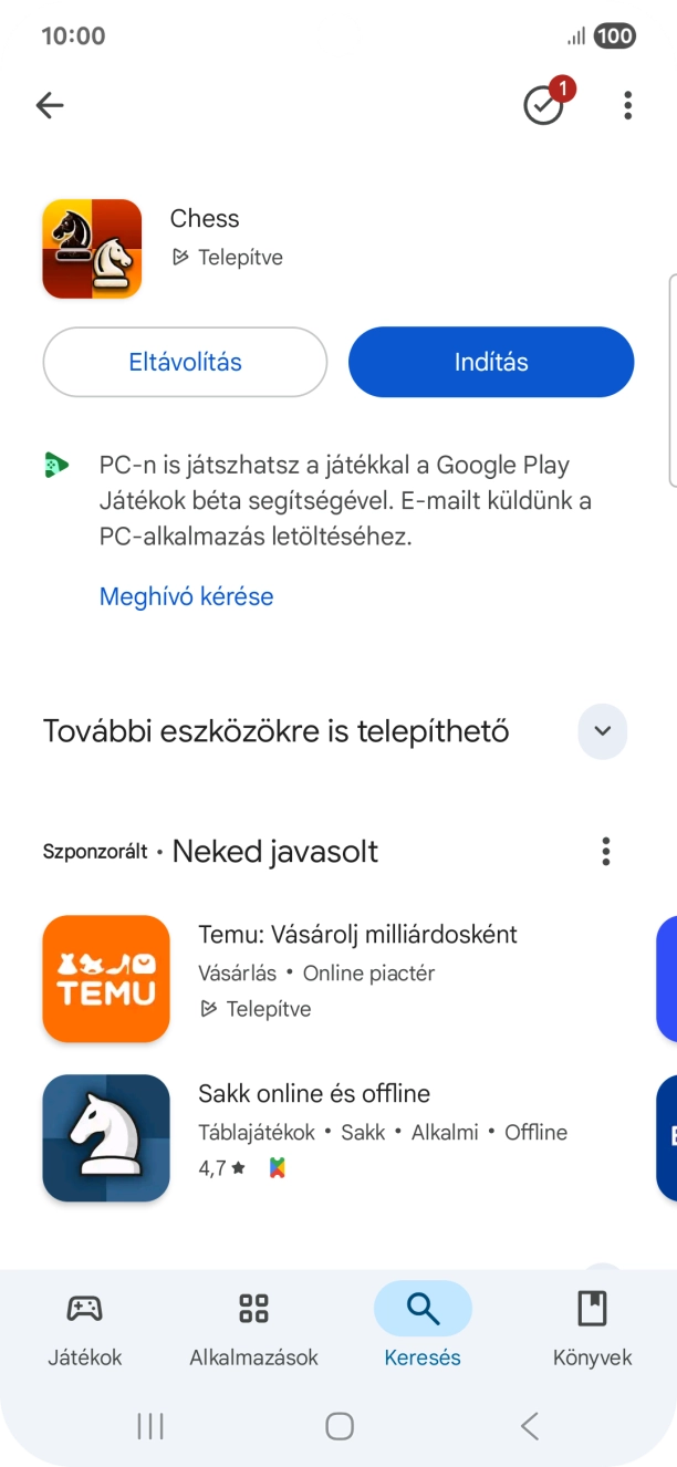 A befejezéshez, és ahhoz, hogy visszatérhess a főképernyőhöz, nyomd meg a főgombot.