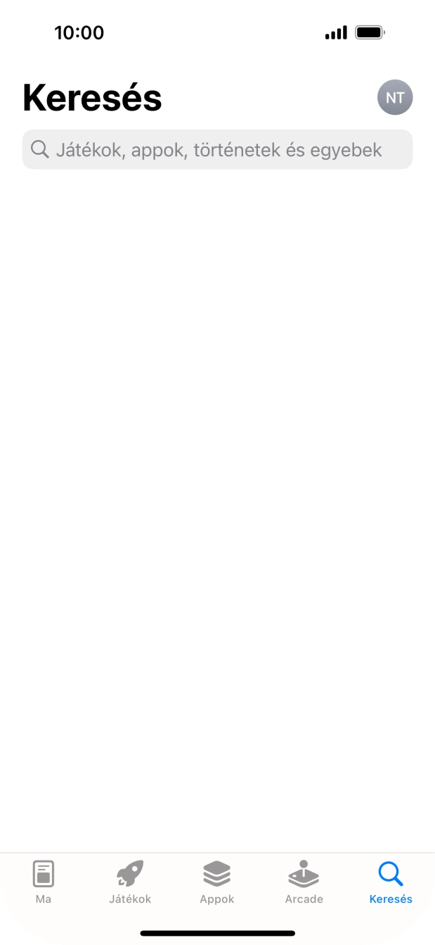 Kattints a keresés mezőre, és írd be a keresett alkalmazás nevét vagy tárgykörét.