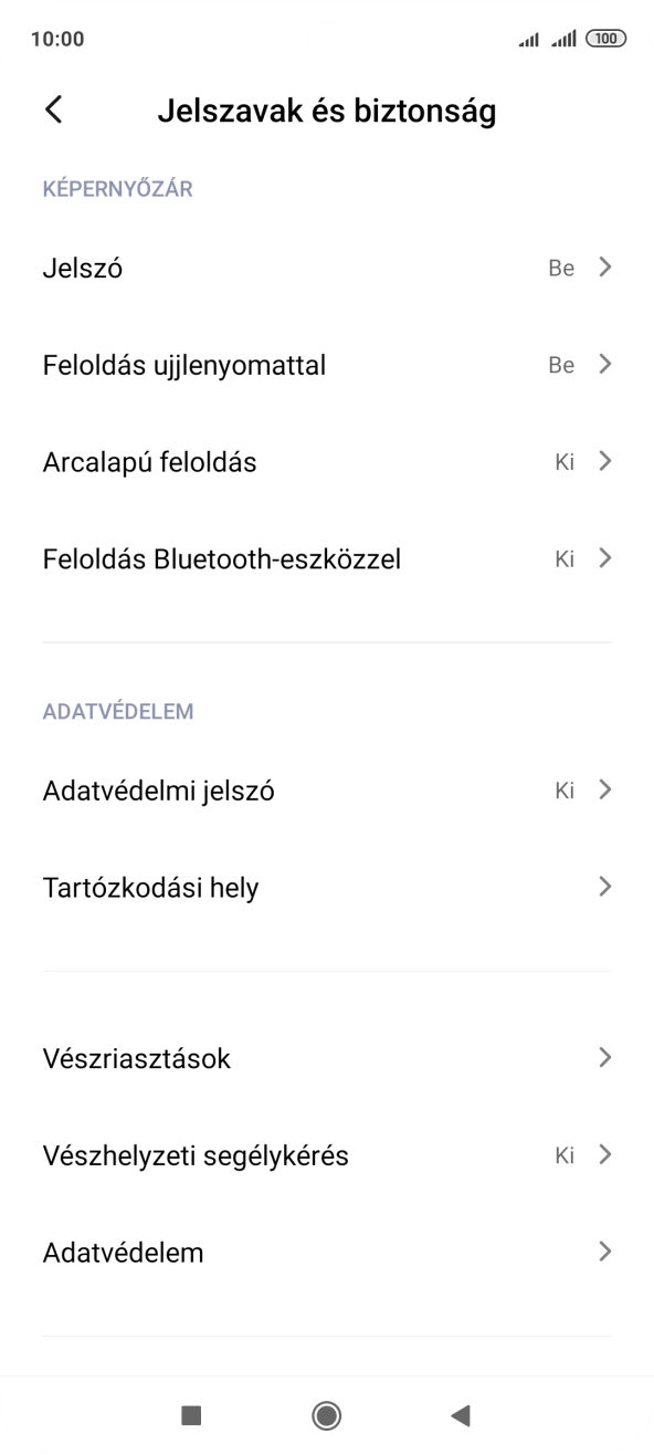 Válaszd a Jelszó lehetőséget.