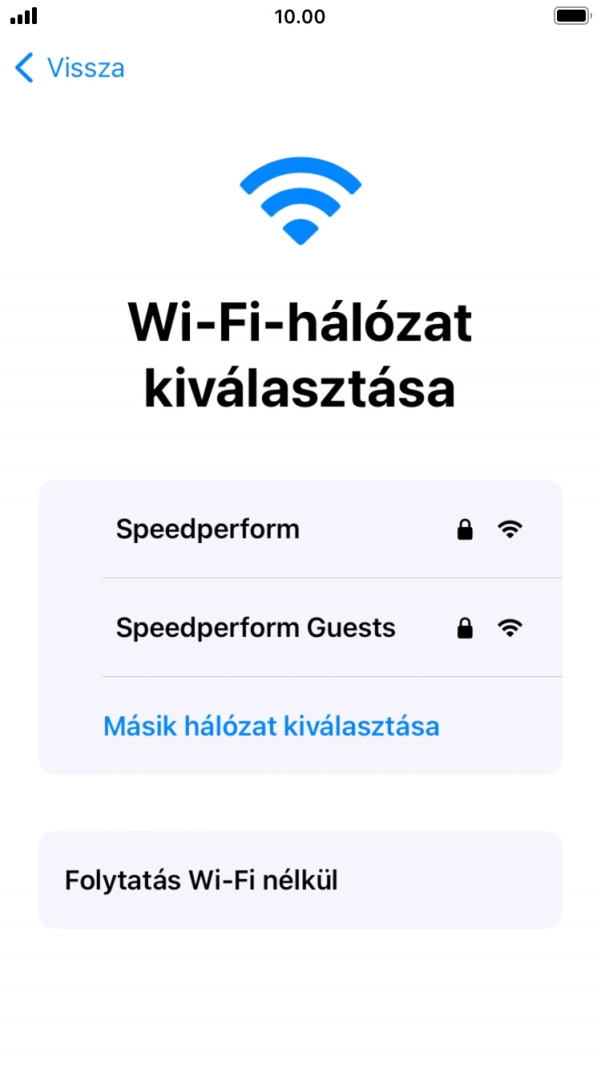 Válaszd ki a kívánt Wi-Fi hálózatot.