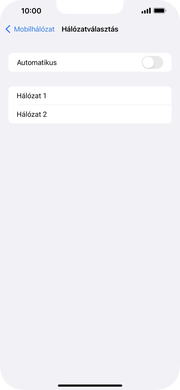 Ha kikapcsolod a funkciót, válaszd a kívánt hálózatot.