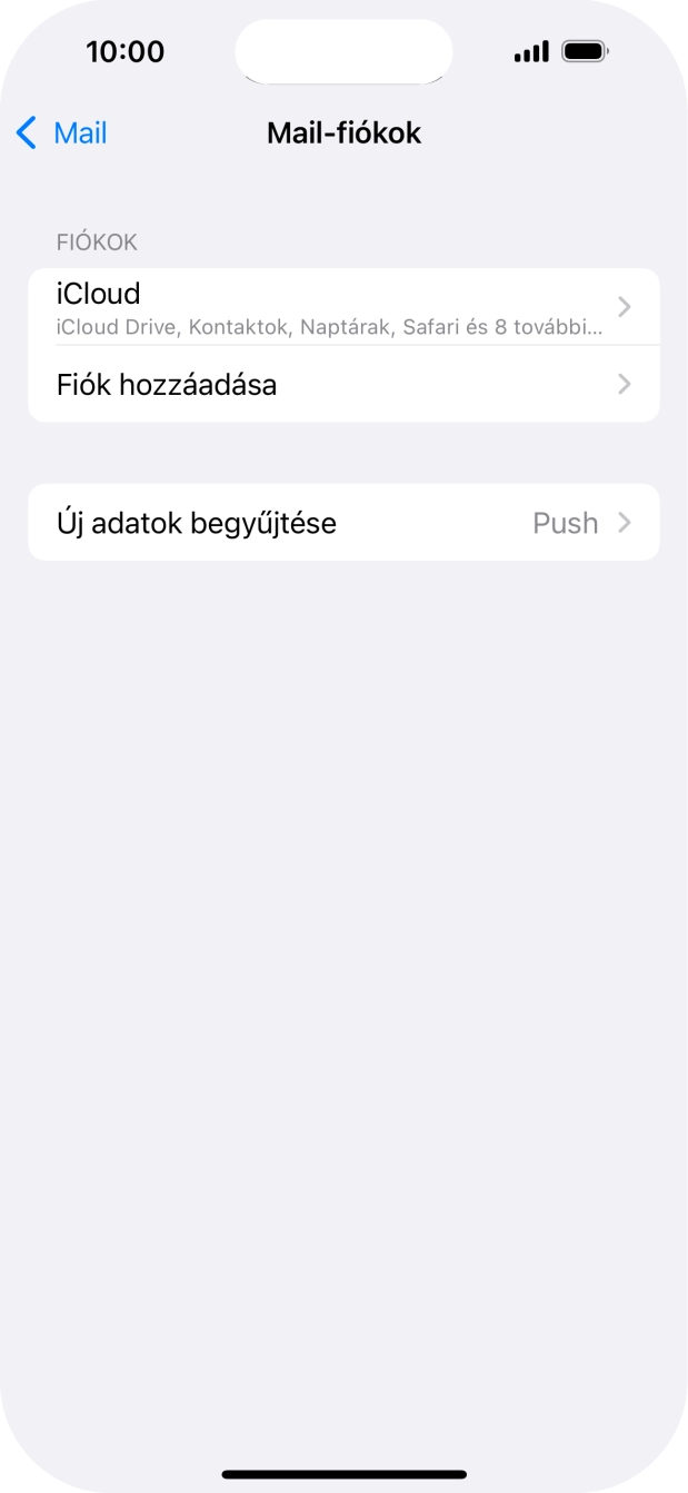 Válaszd a Fiók hozzáadása lehetőséget.