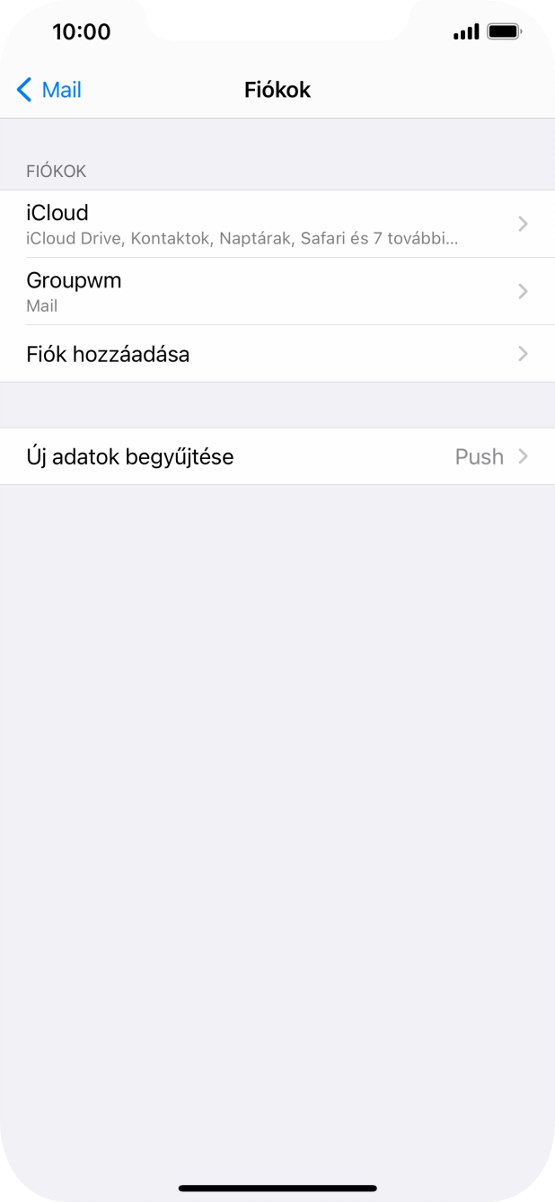 Kattints az imént létrehozott e-mail-fiók nevére.