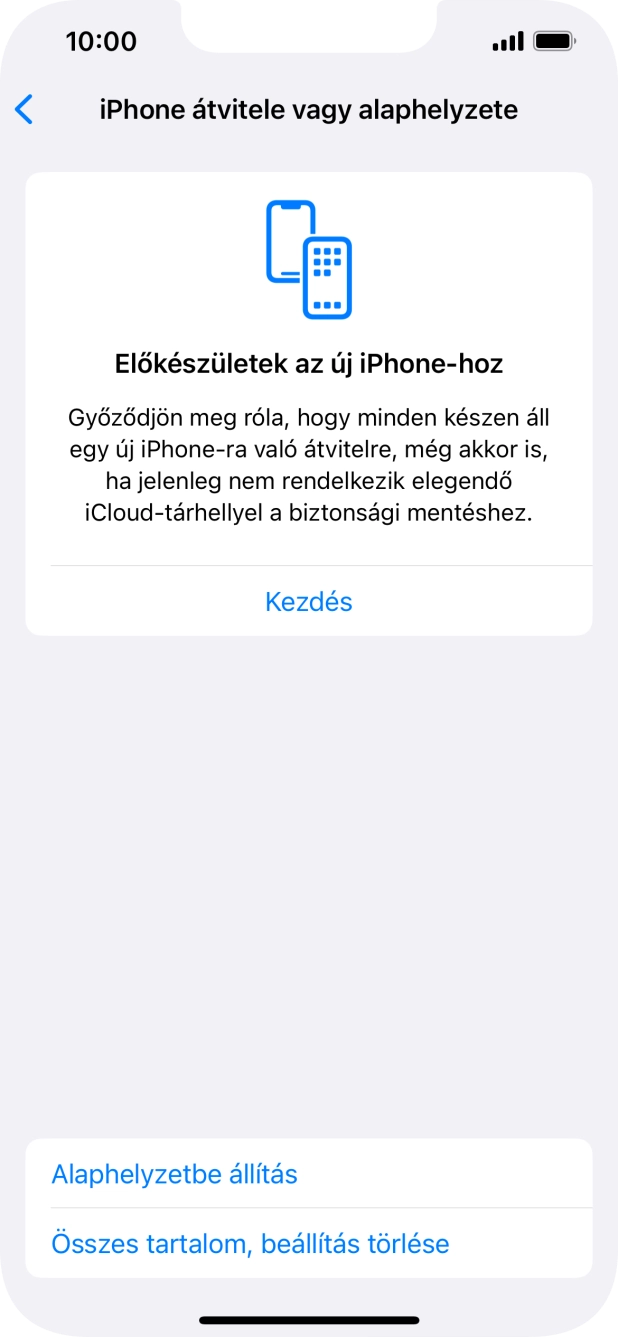 Válaszd az Alaphelyzetbe állítás lehetőséget. Válaszd az Alaphelyzetbe állítás lehetőséget.