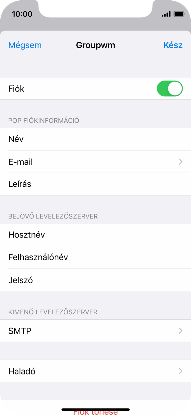 Válaszd az SMTP lehetőséget.