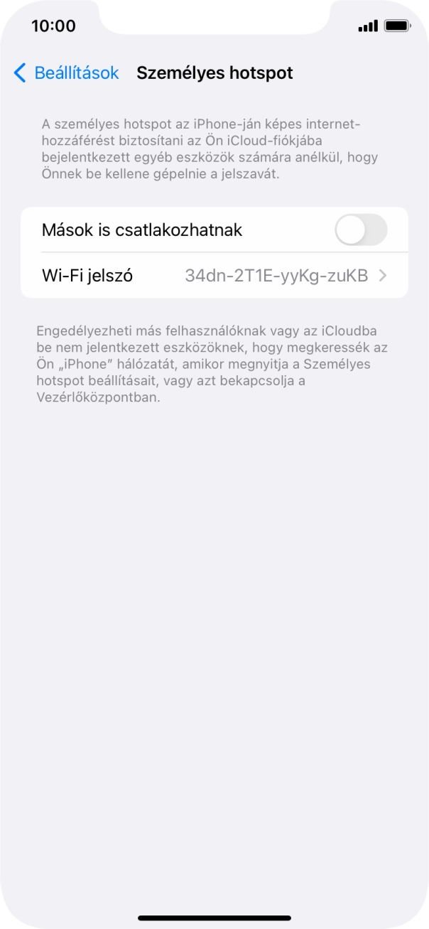 Kattints a Wi-Fi jelszó mezőre, és írd be a kívánt jelszót.