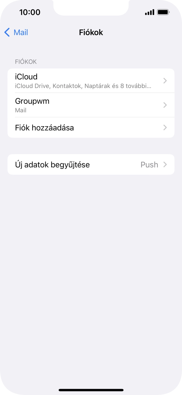 Kattints az imént létrehozott e-mail-fiók nevére.