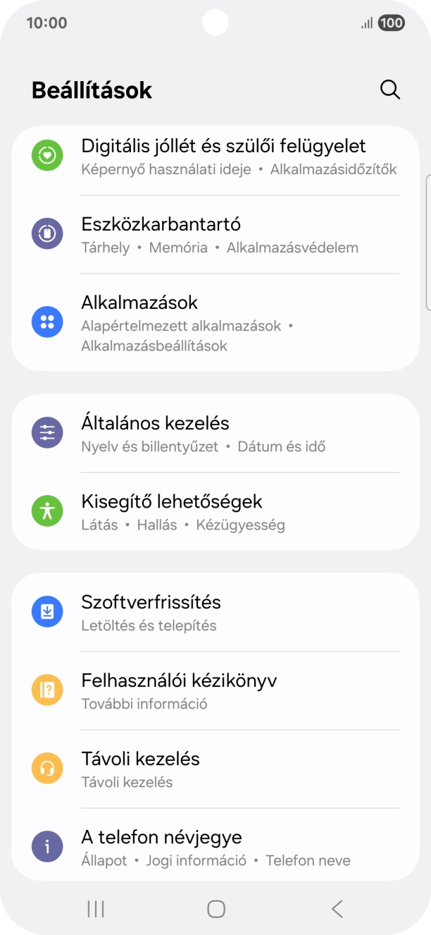 Válaszd az Általános kezelés lehetőséget.