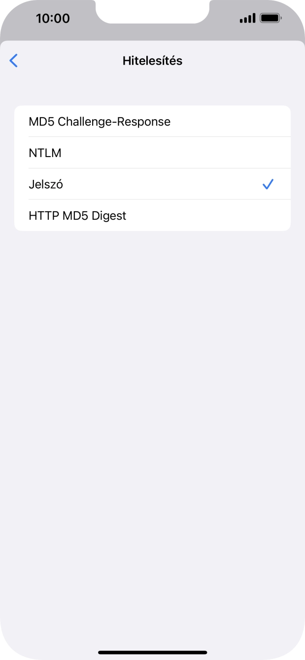 Válaszd a Jelszó lehetőséget.