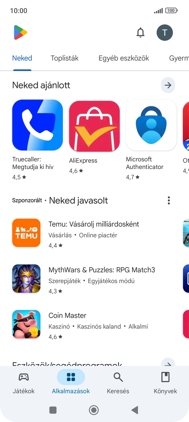 Válaszd a Keresés lehetőséget.