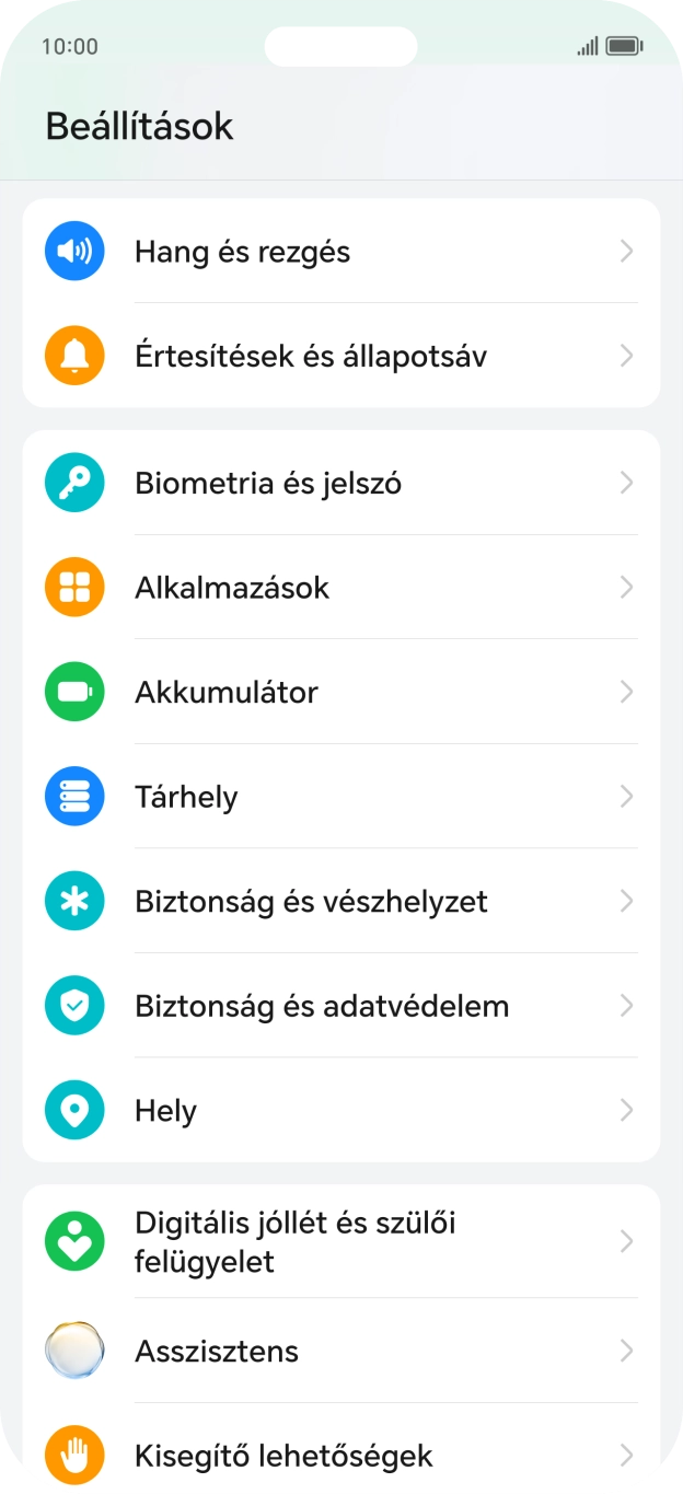 Válaszd a Biztonság és adatvédelem lehetőséget.