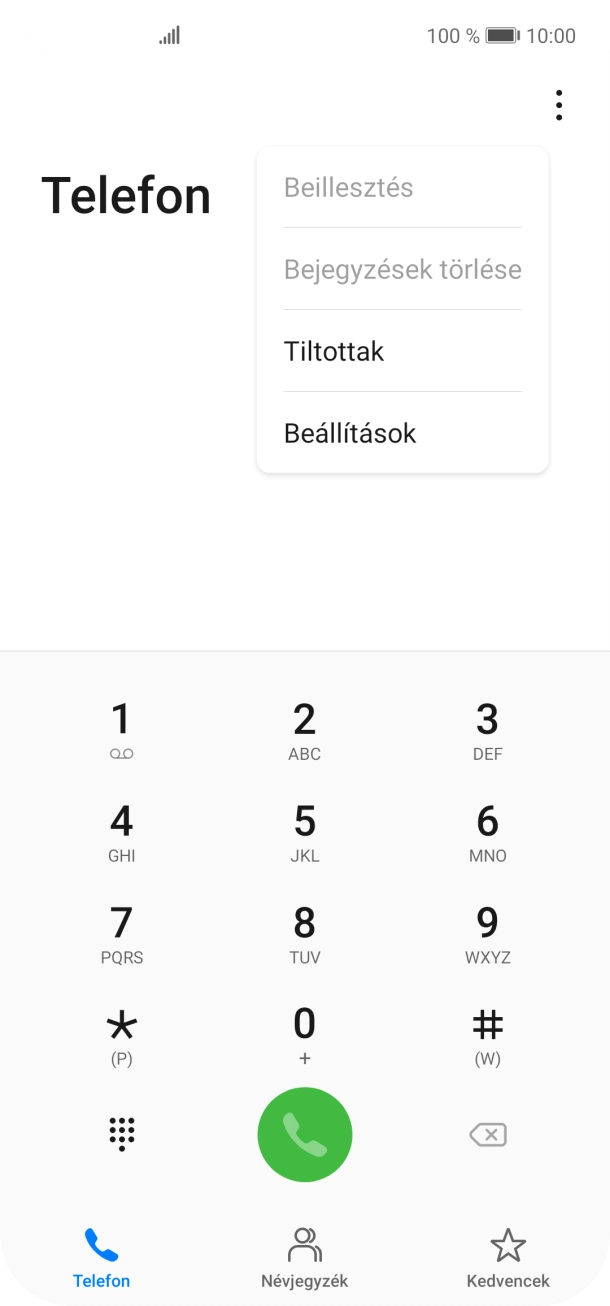 Válaszd a Beállítások lehetőséget. Válaszd a Beállítások lehetőséget.