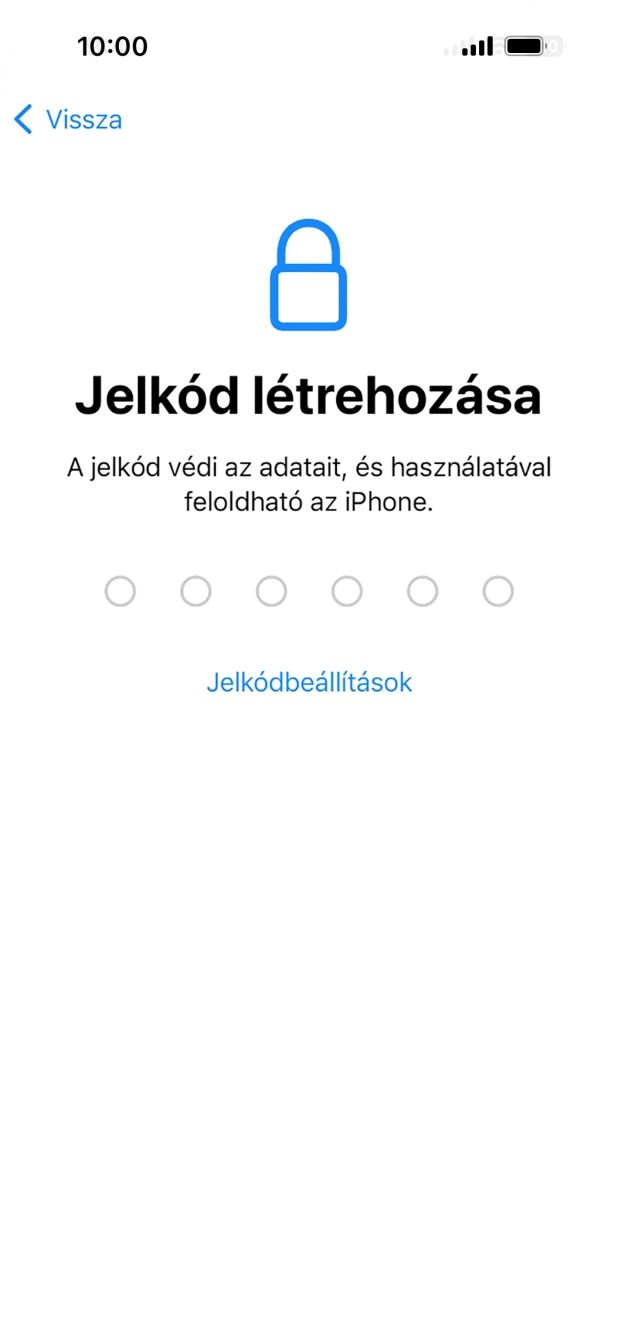 Válaszd a Jelkódbeállítások lehetőséget. Válaszd a Jelkódbeállítások lehetőséget.