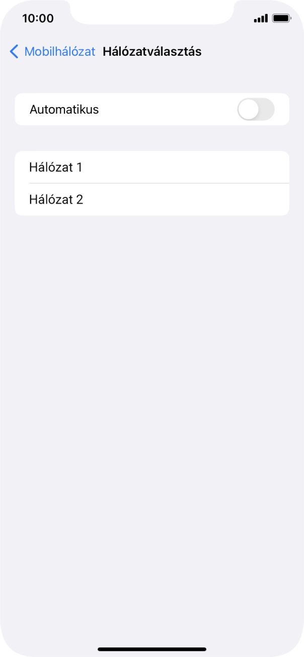 Ha kikapcsolod a funkciót, válaszd a kívánt hálózatot.