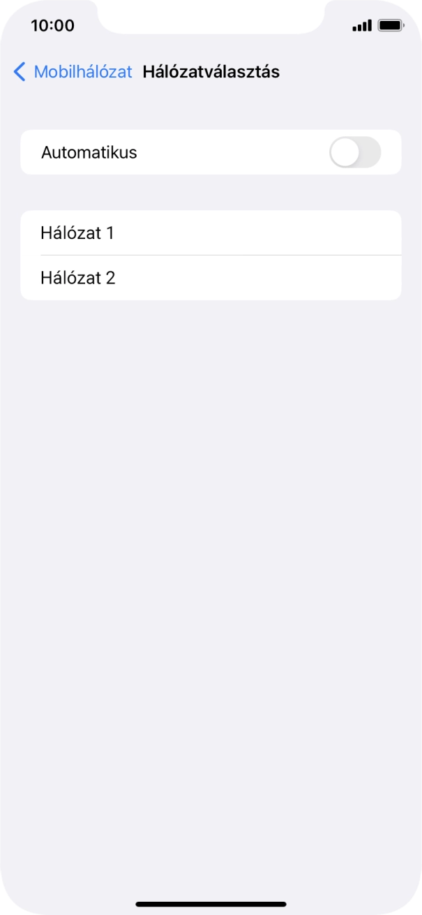 Ha kikapcsolod a funkciót, válaszd a kívánt hálózatot.