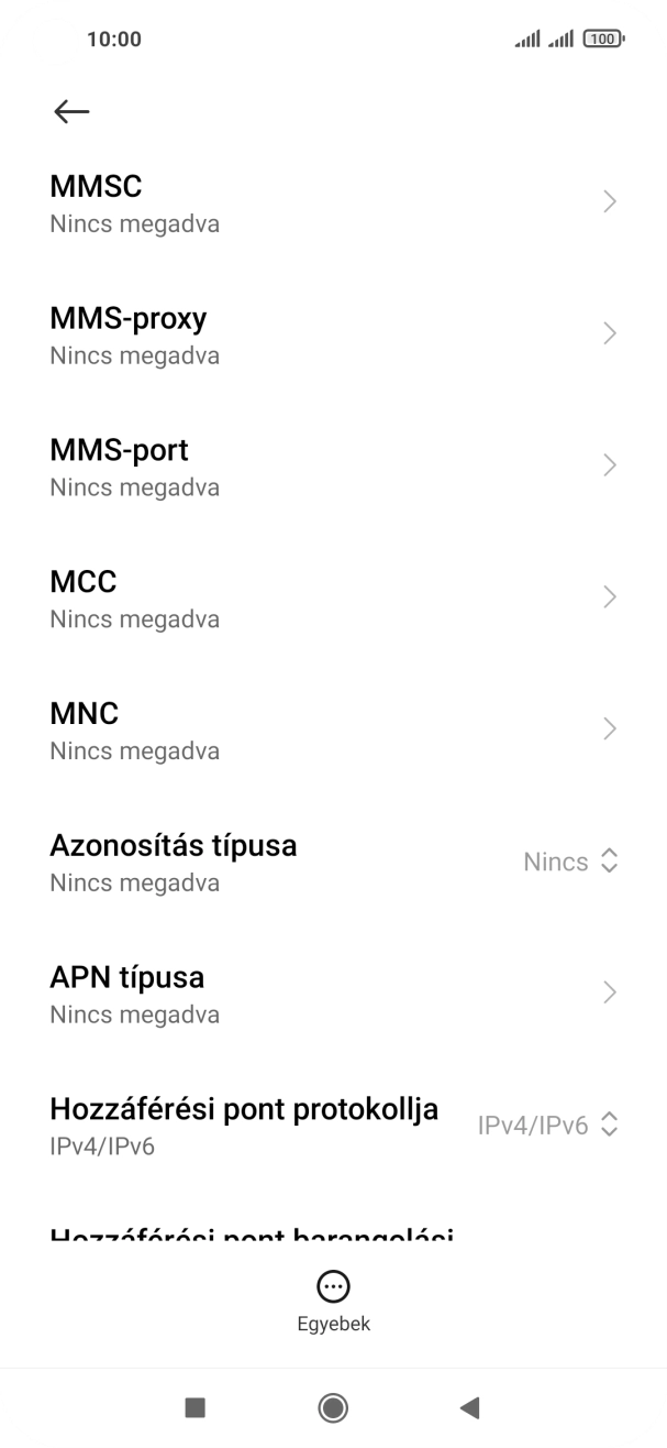Válaszd az MMSC lehetőséget.