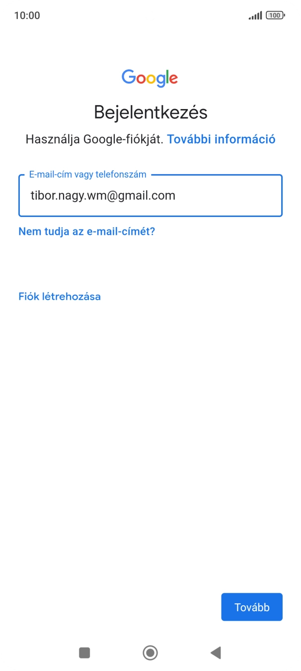 Válaszd a Tovább lehetőséget.