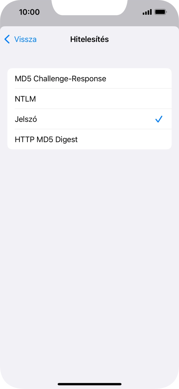 Válaszd a Jelszó lehetőséget.