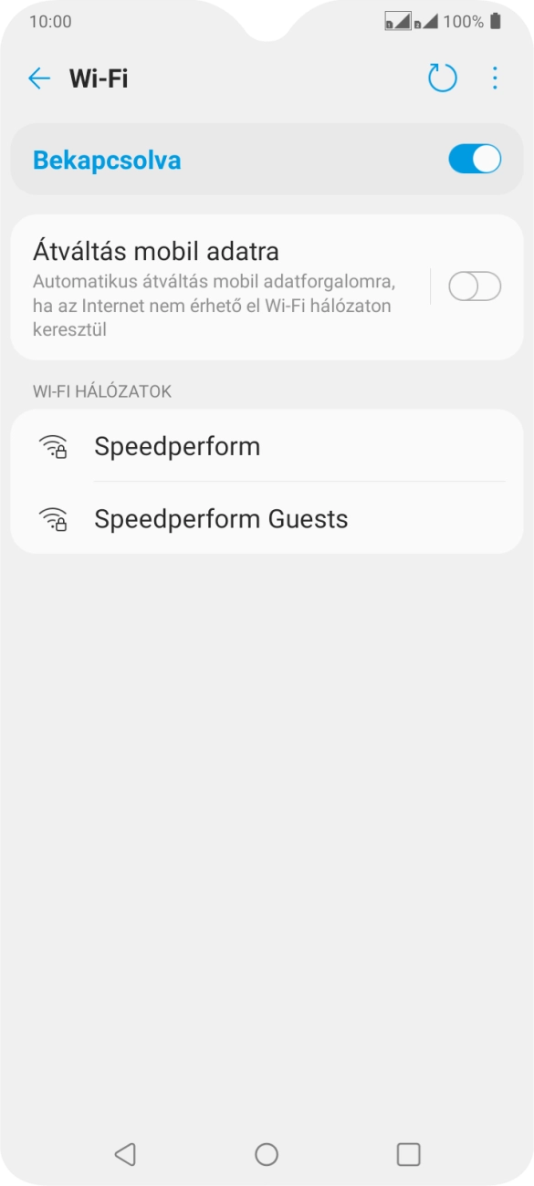 Válaszd ki a kívánt Wi-Fi hálózatot. Válaszd ki a kívánt Wi-Fi hálózatot.