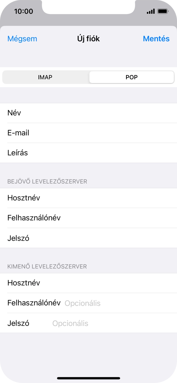 Kattints a Felhasználónév mezőre, és írd be az e-mail-fiókodhoz tartozó felhasználónevet.