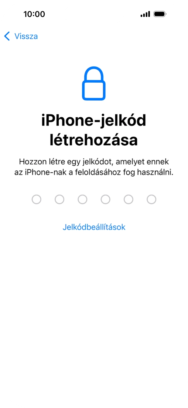 Válaszd a Jelkódbeállítások lehetőséget.