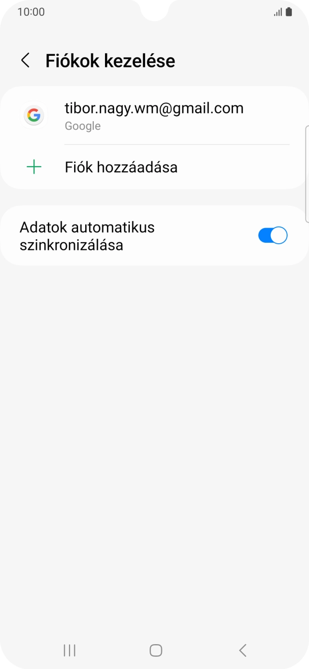 Válaszd a Fiók hozzáadása lehetőséget.
