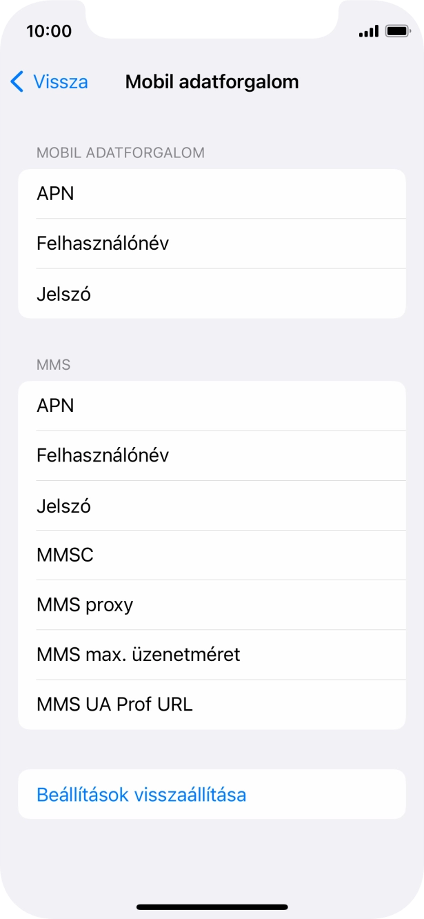 Amennyiben előfizetésed van, kattints arra, hogy APN, és írd be azt, hogy internet.