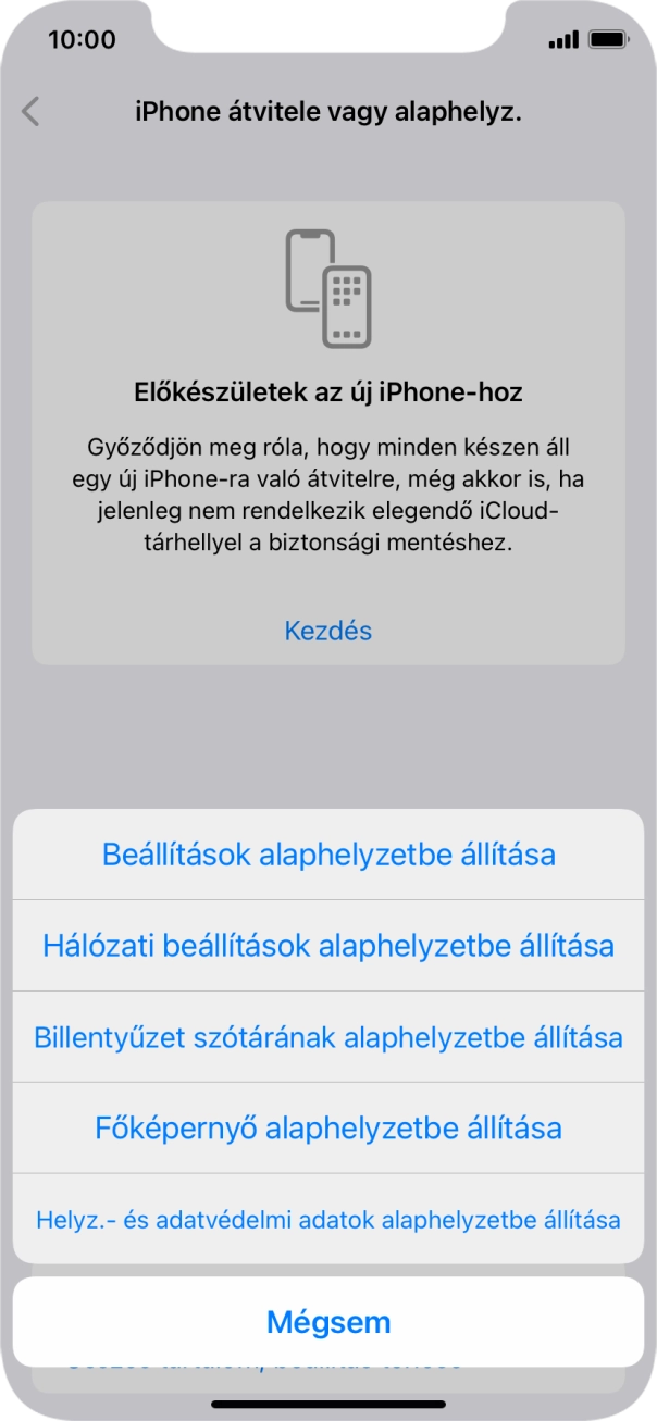 Válaszd a Beállítások alaphelyzetbe állítása lehetőséget.