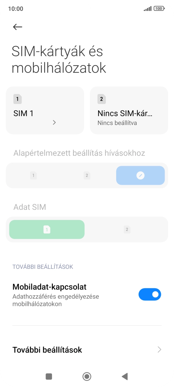 Válaszd a SIM- kártya nevét.