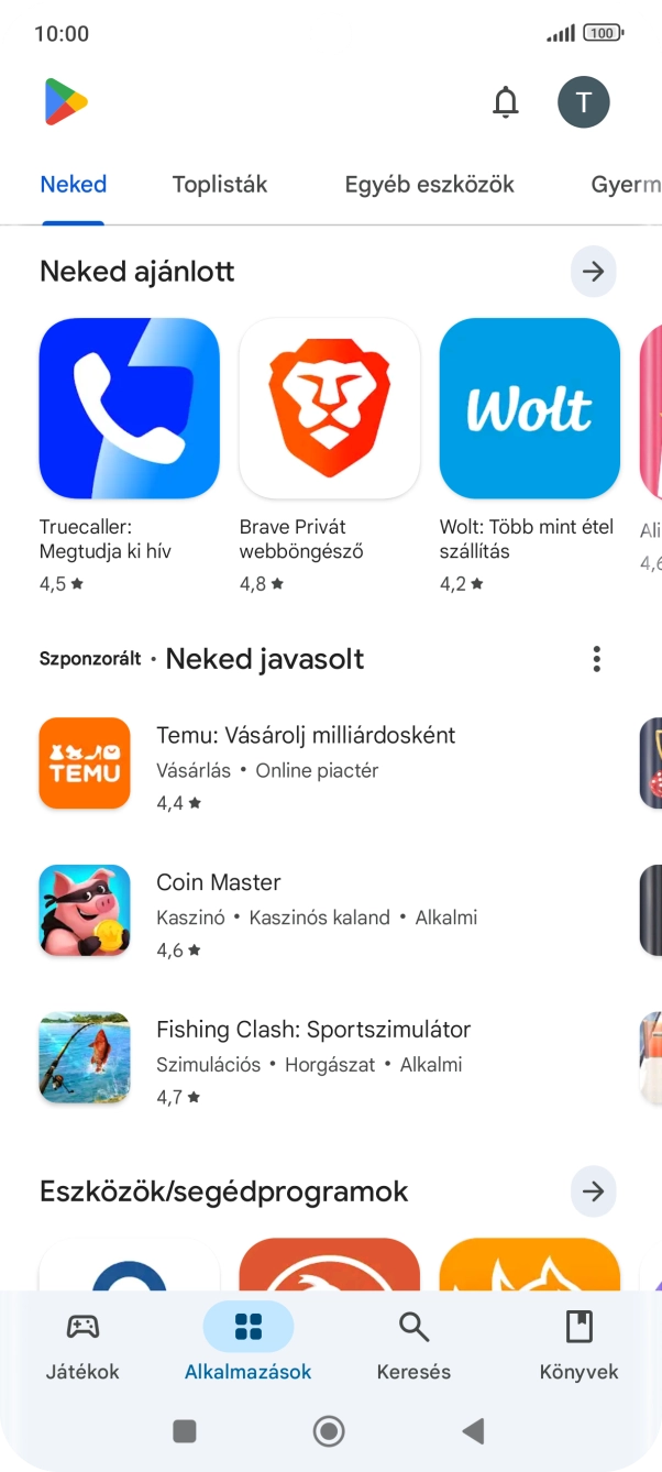 Válaszd a Keresés lehetőséget. Válaszd a Keresés lehetőséget.