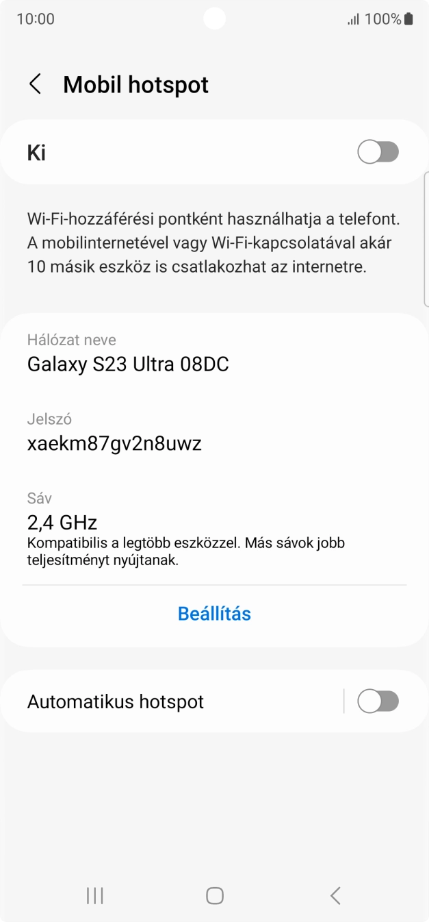 Válaszd a Beállítás lehetőséget.