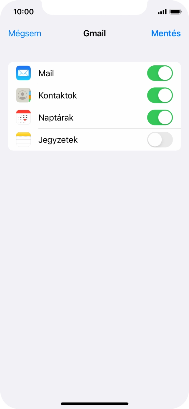 Amennyiben a kijelzőn ez a képernyőkép látható, az e-mail-fiókodat felismerte a rendszer, és automatikusan beállította. Kövesd a képernyőn megjelenő utasításokat további adatok csatolásához, és fejezd be az új fiók létrehozását.