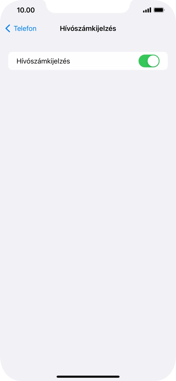 Kattints a „Hívószámkijelzés” melletti csúszkára a funkció be- vagy kikapcsolásához. Kattints a „Hívószámkijelzés” melletti csúszkára a funkció be- vagy kikapcsolásához.