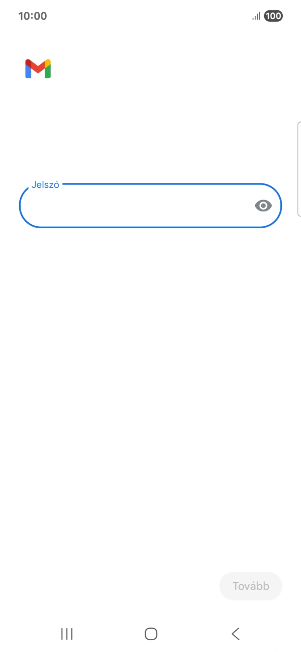 Kattints a „Jelszó” alatti mezőre, és írd be az e-mail-fiókodhoz tartozó jelszót.